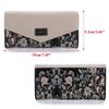 Portafoglio da donna con ricamo Portafoglio da donna in pelle con pochette tri-fold Portafogli lunghi Portamonete Borsa a mano Busta con fibbia