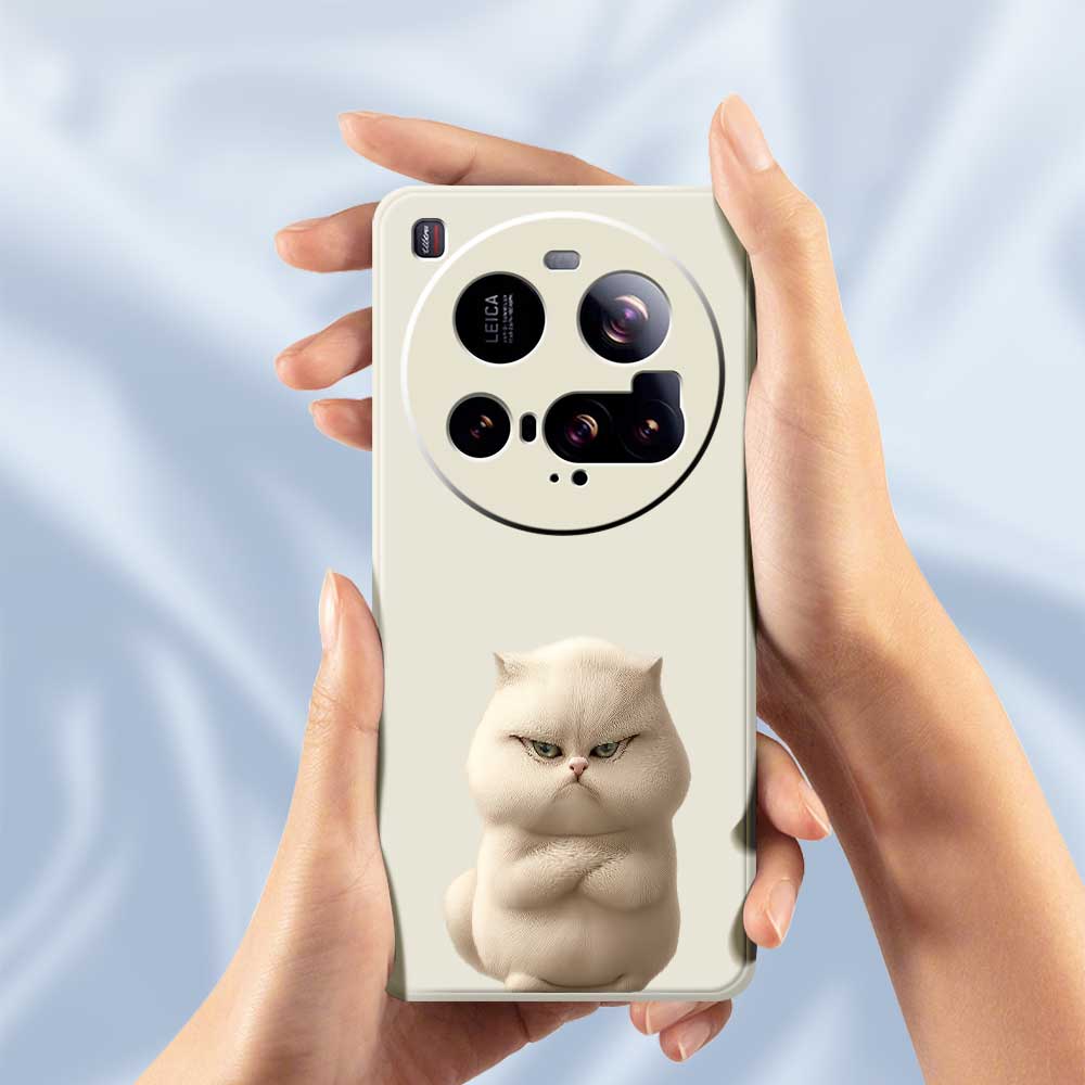 For Xiaomi 15 Ultra Case Angry Cat Pattern Printing Straight Edge TPU Phone Back Cover