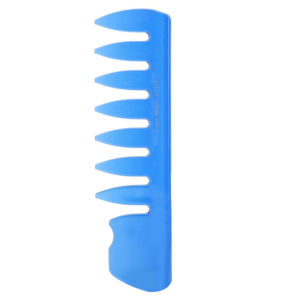 Men Wide Teeth Detangling Comb Back Head Styling Hairdressing Beard Oil Comb (Blue)