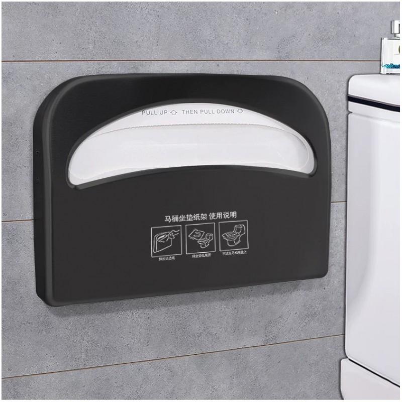Stainless Steel Toilet Seat Paper Dispenser Holder Wall Mounted No Drilling Disposable Covers
