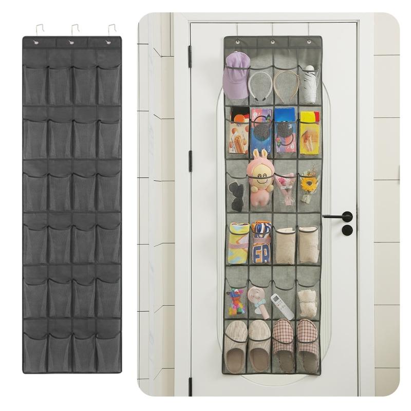 24/28 Grid Wall-mounted Shoes Organizer Rack Over the Door Hanging Storage Holder Rack Bedroom Closets Shoes Storage Bag