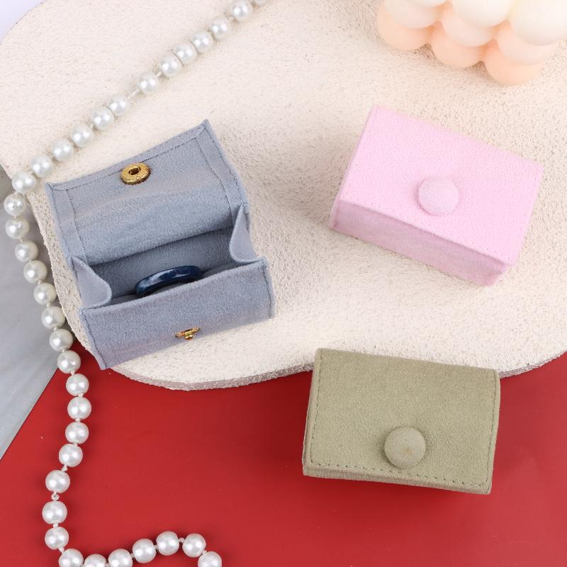 Soft Velvet Jewelry Pouch Mini Portable Ring Bag Jewelry Case With Snap Button For Earrings Wedding Party Travel Gift Packaging