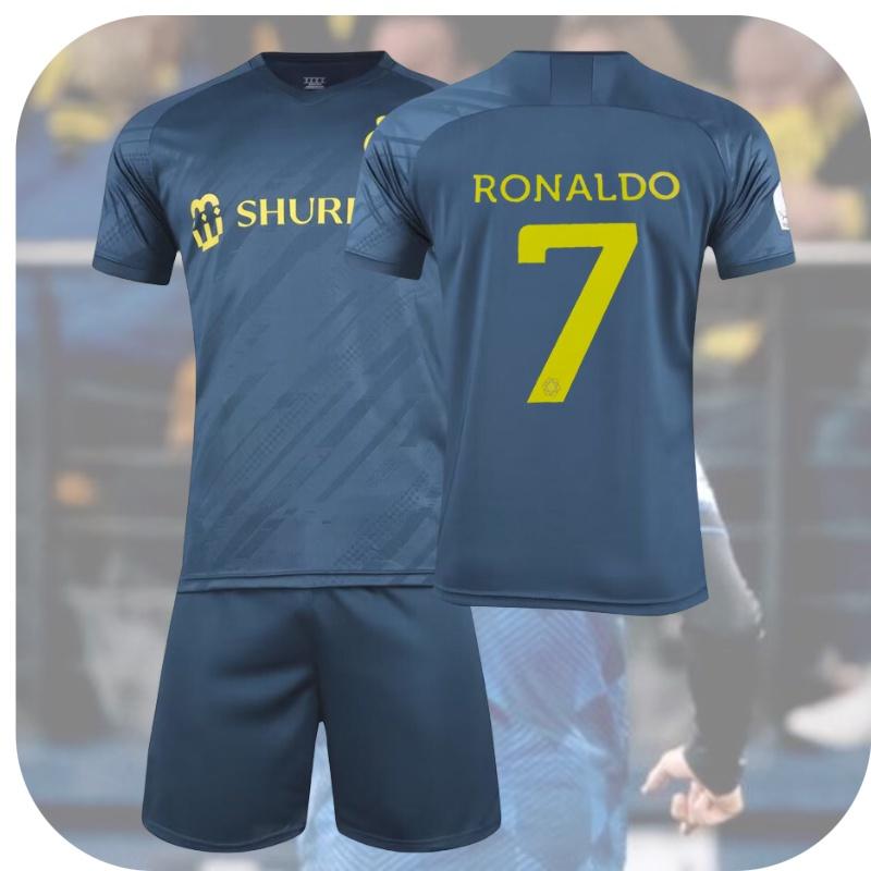 22-23 Saúdská Arábie Vítězný Tým Ronaldo Fotbalový Dres 7 Dětský Fotbalový Týmový Dres Tištěné Číslo