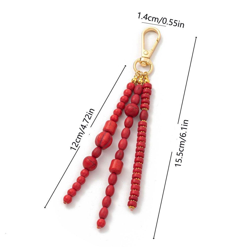 DIY Handmade Bead Keychain Hanging Decoration Car Key Ring Fashion Bag Keychain  Jewelry Gift