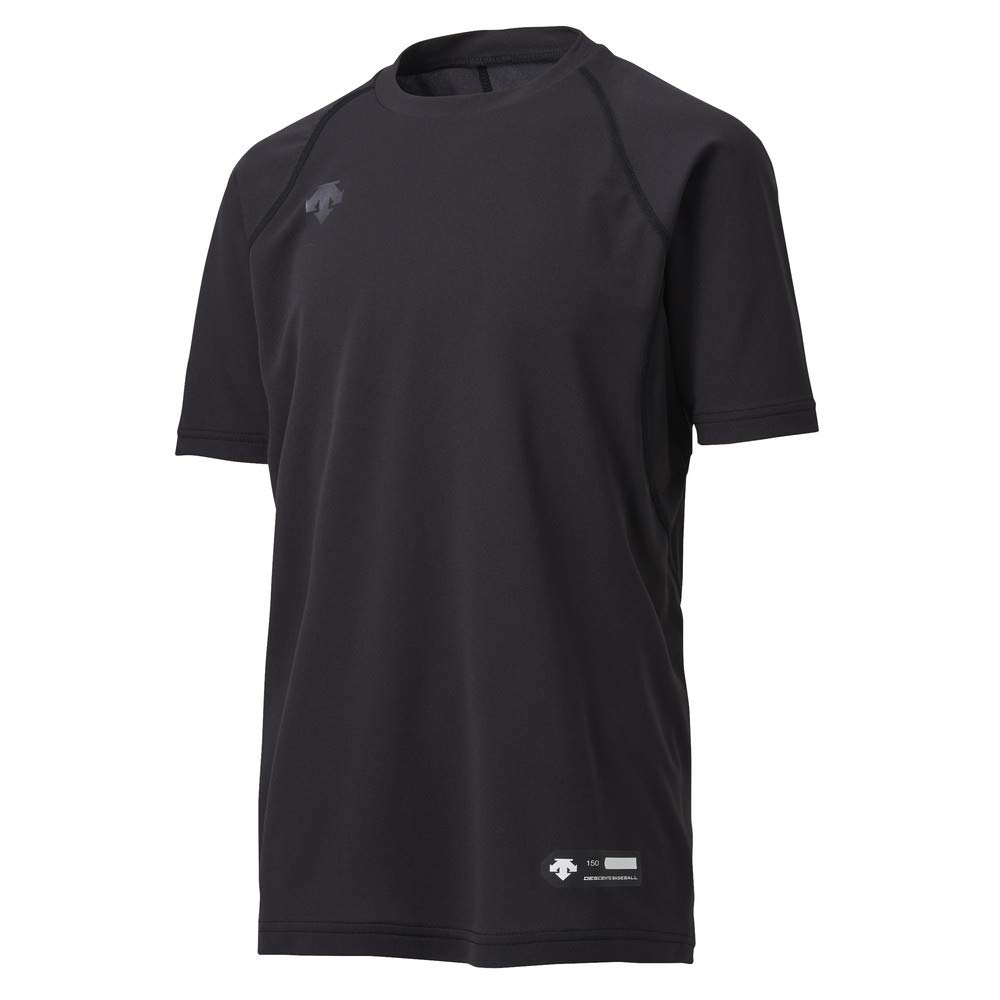DESCENT Junior Youth Baseball Crew Neck Short Sleeve 160cm Undershirt, Black, (JSTD-721)