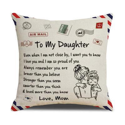 Linen Pillowcase Nordic Simple Envelope Letter Print Office Pillowcase Sofa Cushion Home