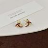 Cross-woven Stud Earrings with Glaze, Niche-style Earrings, Retro and Luxurious, High-end and Versatile Accessory