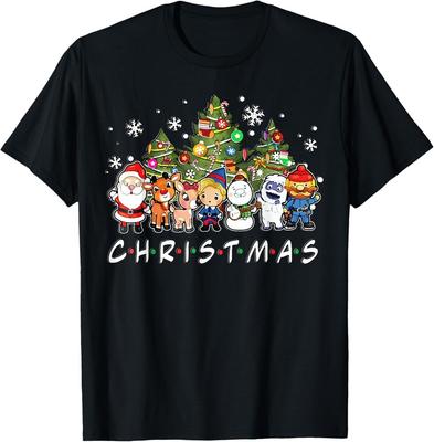 Weihnachten Weihnachtsmann Freunde Rentier Schneemann Familie Weihnachten Feiertagsgeschenk Unisex T-Shirt