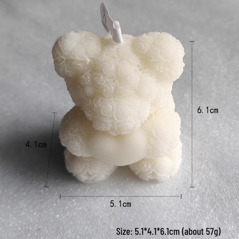 Rose Bear Aromatherapy Candle - Creative Ornament & Valentine's Souvenir