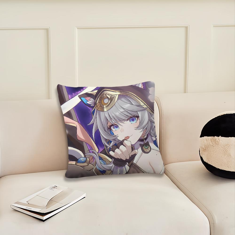 

Cipher Honkai Star Rail Game cushion cover Cushion Room Bedroom Headboard Sofa Living Backrest Nap Time Pillow Case 22x22Inch