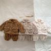 Winter Baby Warm Clothes Set Kinder Niedlich Cartoon Dick Plüsch Strickjacke Hose Mädchen Schlafanzug Anzug Säugling Outfits