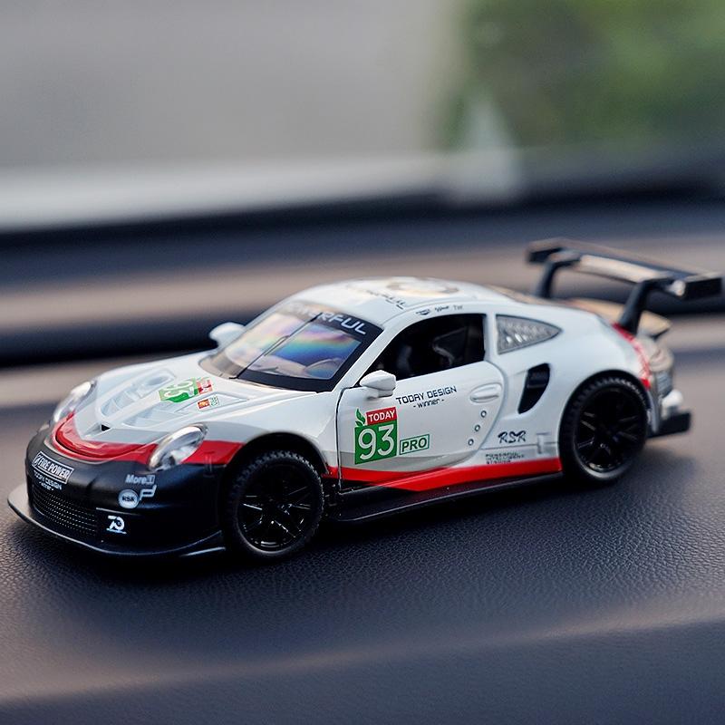 Porsche 911 GT3 RSR Wersja dopasowująca Symulacja Diecast & Toy Pojazdy Dźwięki & Światło Samochód Pull Back 1:Model supersamochodu ze stopu 32