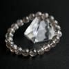 Black Smoky Rutilated Quartz Bracelet Tourmaline in 16cm Wrist Limited Natural Power Prayer Good Luck Feng Shui [Eigado] (Black Quartz) 8.5mm Stone,