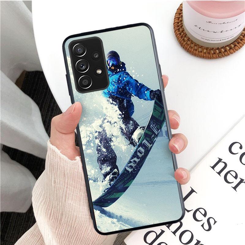 Snö Die Skidåkning Snowboard Sport Mobilskal för Samsung Galaxy A13 A22 A12 A32 A71 A11 A21S A33 A52 A72 A51 A50 A70 A31 M31