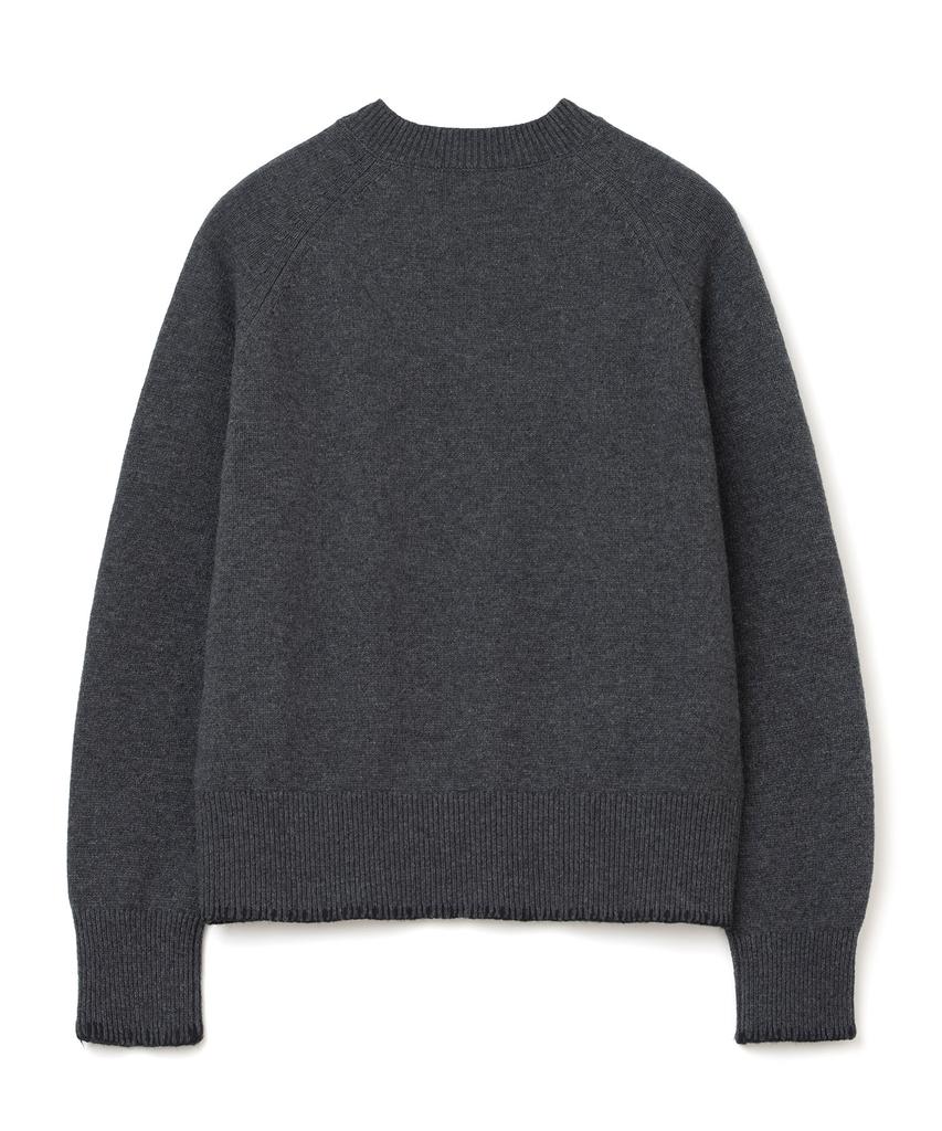 MILLO ARCHIVE Slanted Henley Neck Knit [Charcoal Gray]