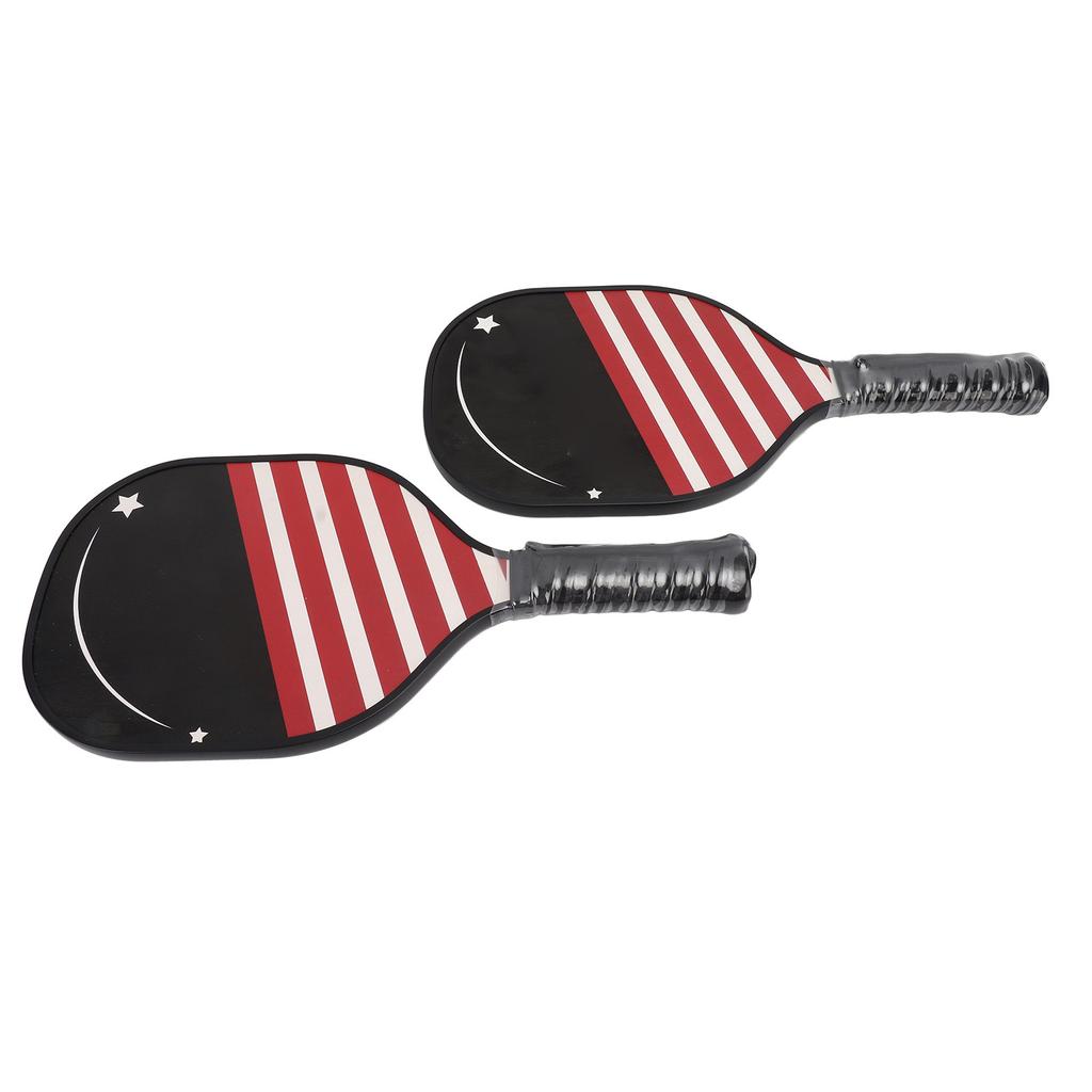 2 Stück Pickleballschläger Langlebiges Holz PP Komfortabler Griff Leichtgewicht Pickleball-Set mit 4 Bällen