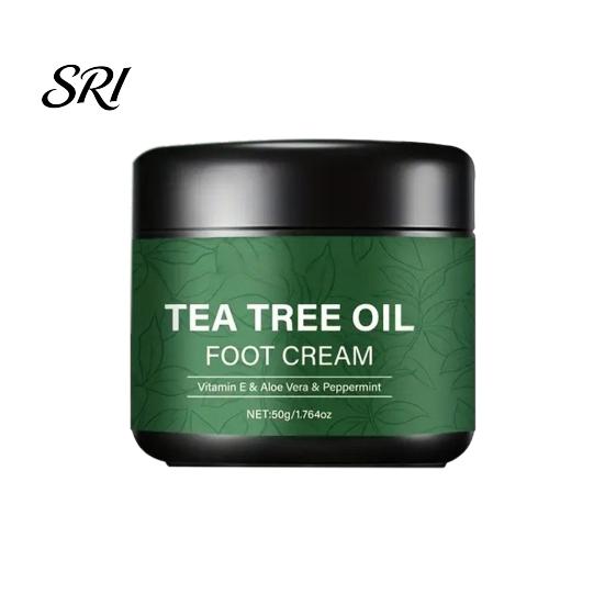 Peppermint Foot Cream with Tea Tree Oil Fast Absorbing Non-Greasy Moisturizer for Dry Non Greasy Rough Heels And Feet Soften Calluses Hydrate 1pc