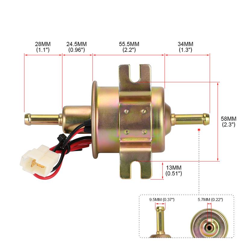 High Quality Low Pressure Universal Diesel Petrol Gasoline Electric Fuel Pump HEP-02A 12V 24V For Car Motorcycle