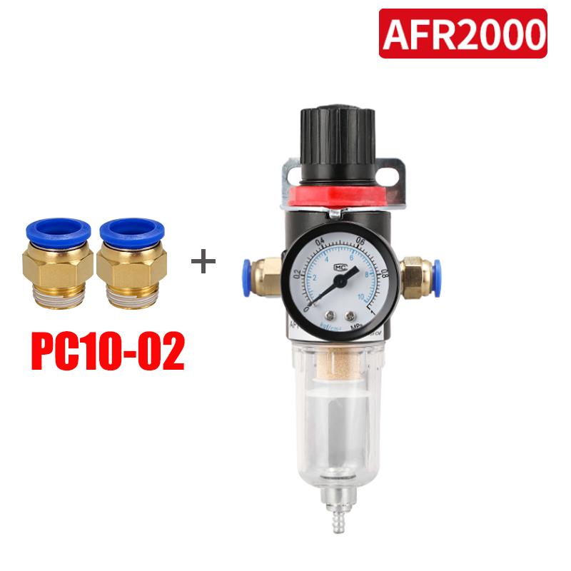 Pneumatic Air Source Treatment Filter AFR2000 Adjustable Pressure Gauge 1/4" Pressure-relief 4mm 6mm 8mm 10mm 12mm Fittings