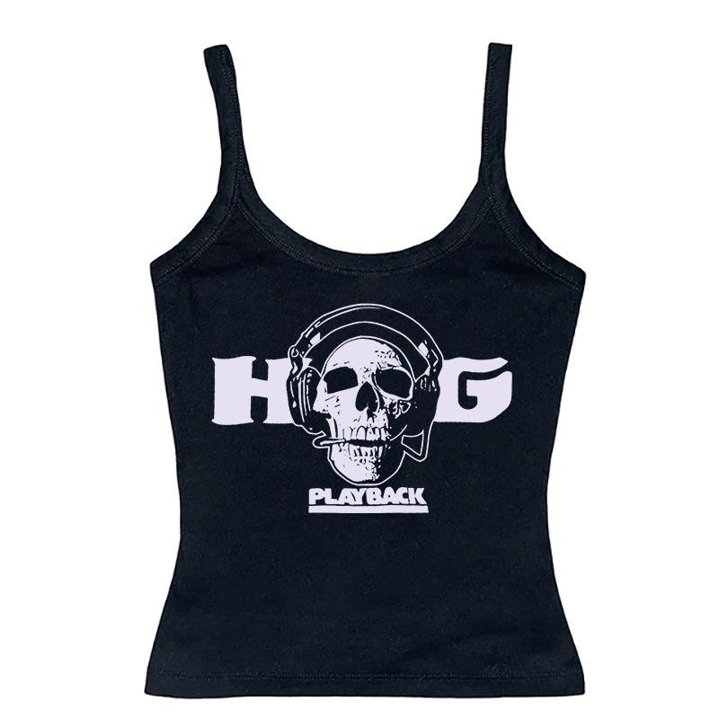 YK Millennium Style Fashion Letter Printed Suspender Vest Spring and Summer New Simple Single Wear Short T-Shirt Inside