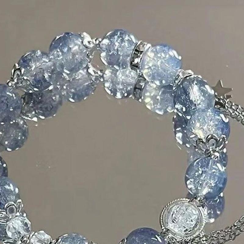 Elastic Rope Bracelet Fashion Bead Wristband Crystal Elastic Bracelet Showcases Individuality for Fashionable Adults