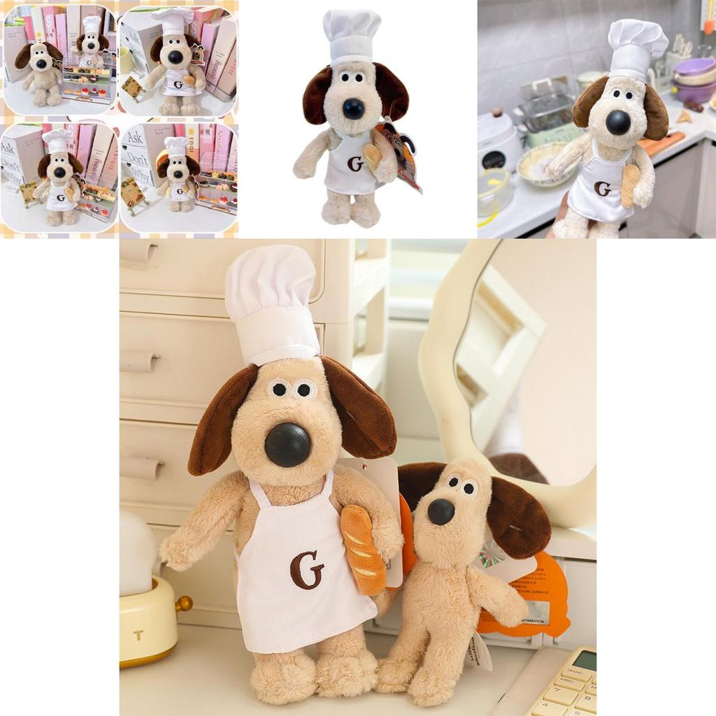 Adorable British Super Invincible Master Dog Plush Toy With Chef Hat For Birthdays