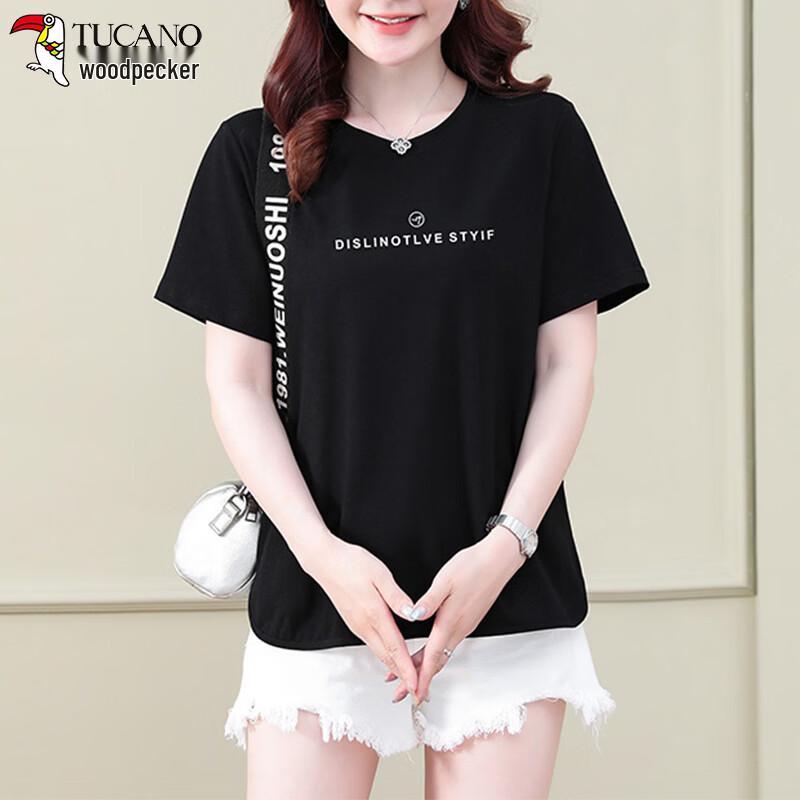 

Женская футболка Woodpecker из чистого хлопка, свободный крой, короткий рукав L