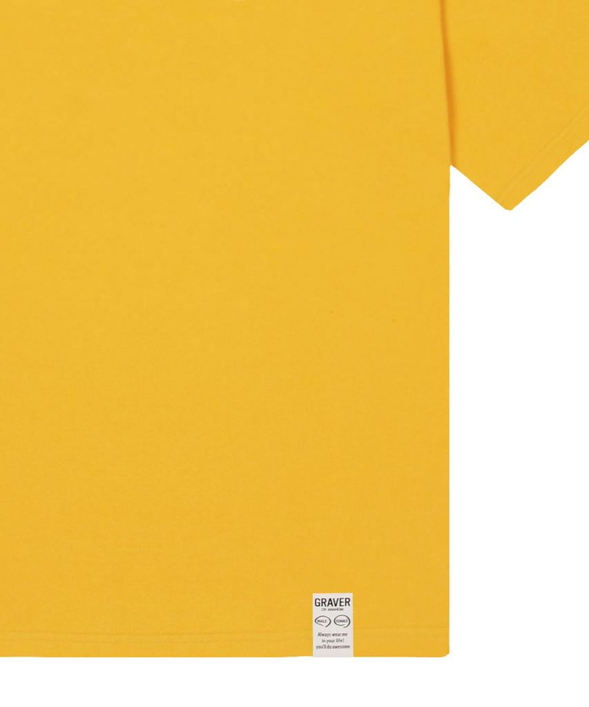GRAVER [Unisex] Drawing Smile Cloud Logo Short Sleeve T-Shirt_Mustard