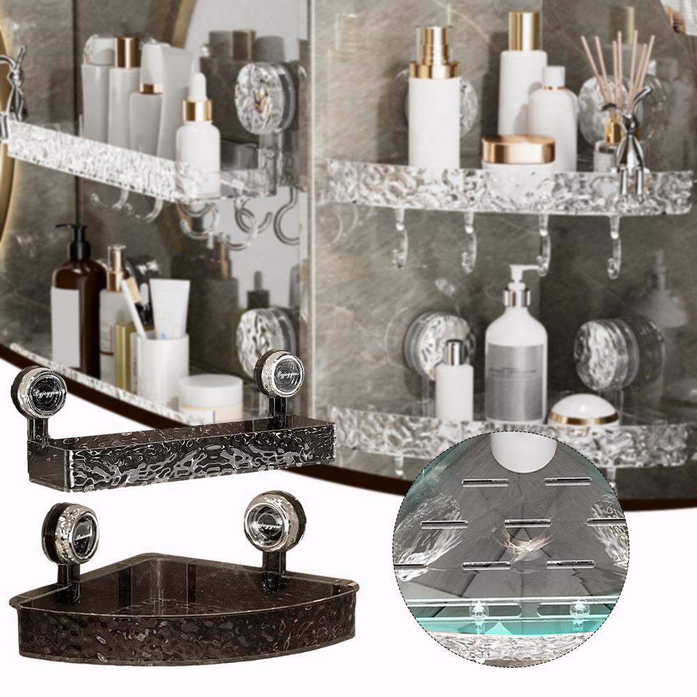 Simple Triangles/Rectangle Rack With Suction Cup Large Capacity Organizing Box For Shower Room