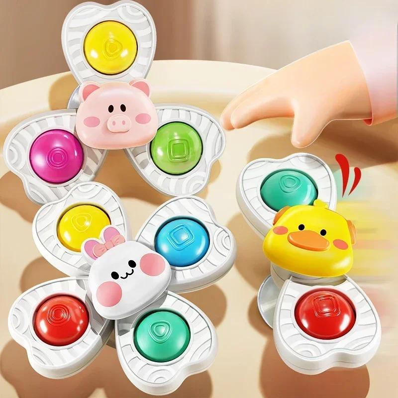 Infant Sucker Spinning Playthings Children Bath Montessori Education Rotating 3 Years Bathroom Playthings Ideal for Toddler Infant Playthings Ideal