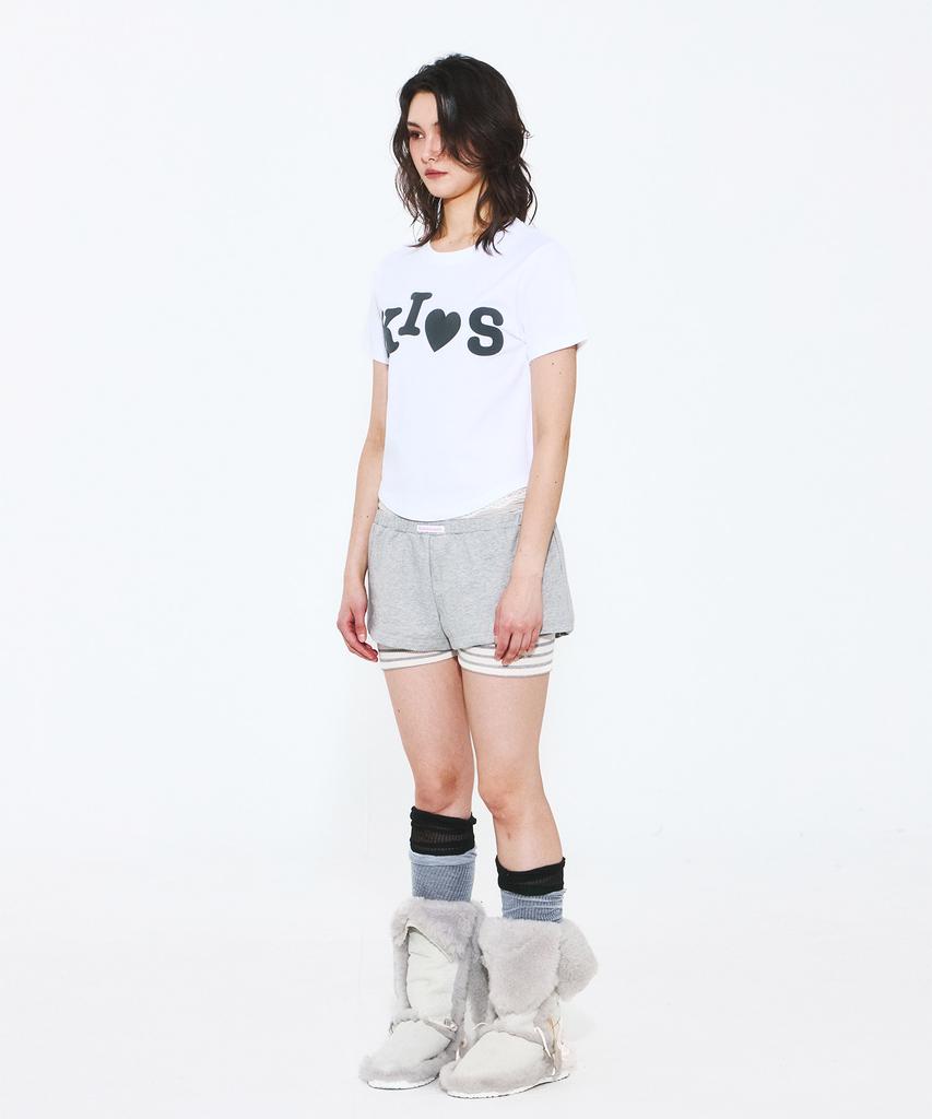 Kimseupeulesikoteunmakes Bumpy Kiss Logo T-Shirt White
