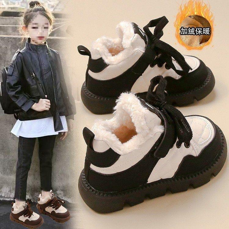 Mädchenschuhe große Baumwollschuhe gefüttert und verdickt 2025 Winter neue Kinder Sportschnee Stiefel mittlere ältere Kinder und Mädchen warm halten