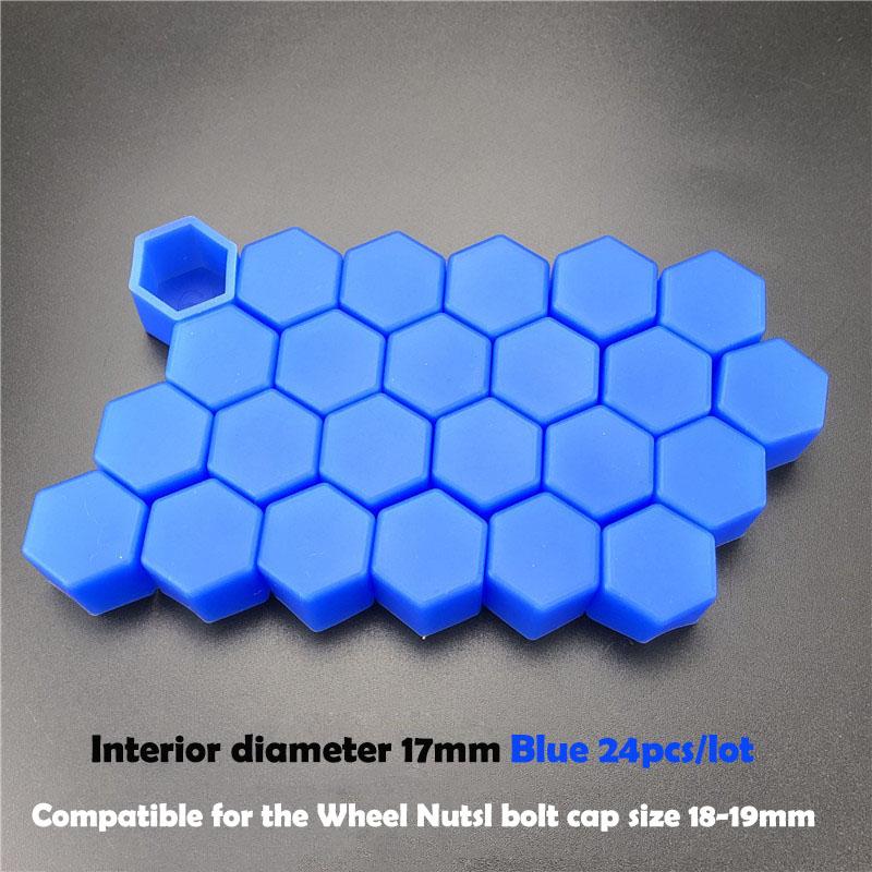 24pcs/package 17/19/21mm Silicone Hexagonal Socket Car Wheel Hub Screw Cover Nut Caps Bolt Rims Exterior Decoration Protection