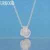 925 Sterling Silver Fashion Jewelry Woven Pendant Necklace Wedding Gift