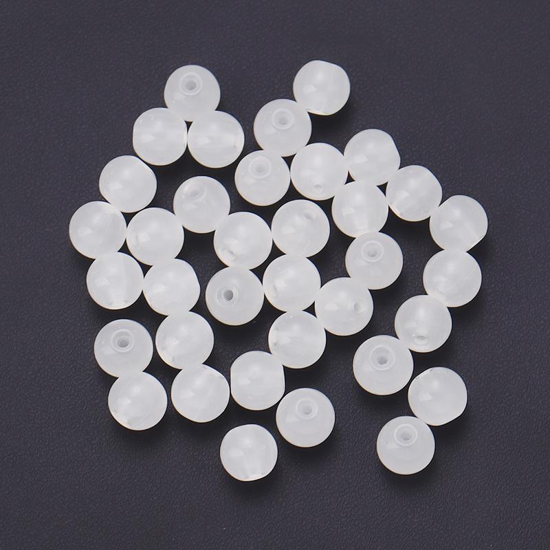 50 Stück Runde Glasperlen Bunt Transparent Glänzend Lose Perlen Für Schmuckherstellung DIY Basteln Halskette Armband Zubehör Großhande