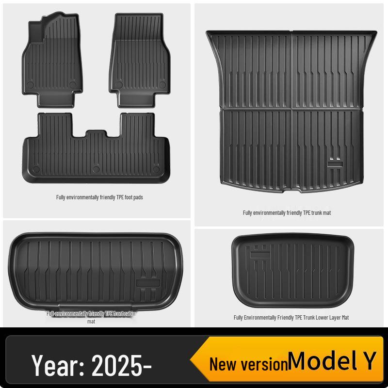 Eco-Friendly All-Weather TPE Floor & Trunk Mats for Tesla Model Y