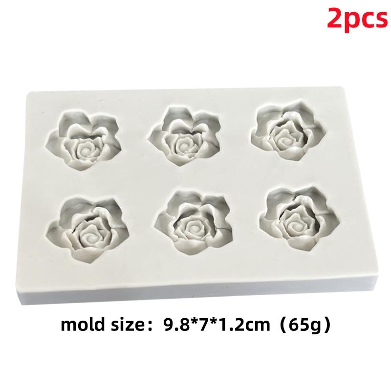 6-Hole Rose Peony Silicone Mold Handmade Mini Flower Shaped Candy Chocolate Cake Surface Decoration Baking Tool Resin Craft Mold