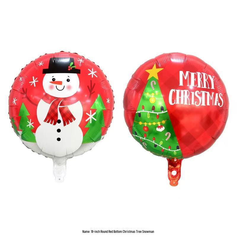 Large Christmas Tree and Santa Claus Aluminum Foil Balloons for Window Display 