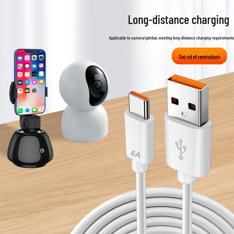 Extra Long Type-C Charging Cable: 3m, 5m, 10m, 14m Extension for Gimbal Camera Monitoring.
