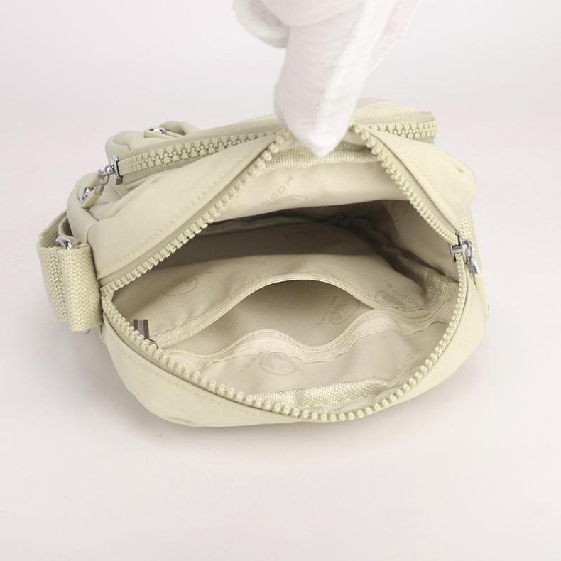 Mini-Nylon-Umhängetasche für Damen, mehrschichtige Reißverschluss-Handyhülle für den Alltag & Reisen