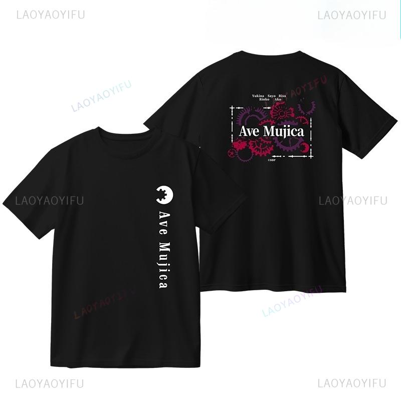 

BanGDream! Ave Mujica Camisetas Top Women Double Side Printed Crewneck Cotton Cartoon Anime Shirt Shoujo Girl Style Cute Tee 5XL різнокольоровий