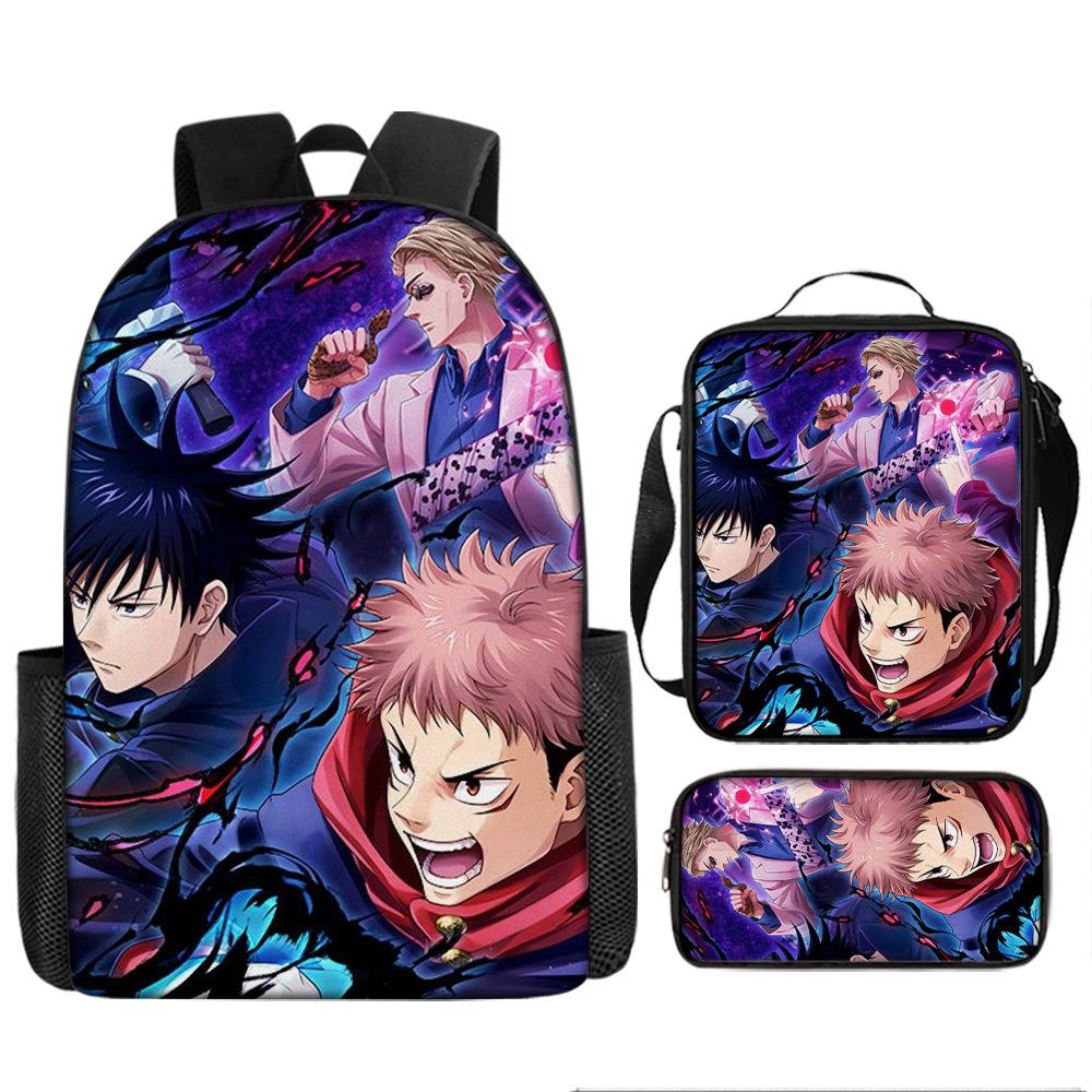 Spell Return Battle School Bag Elementary School Student Animation Backpack Large Capacity Three-piece Set