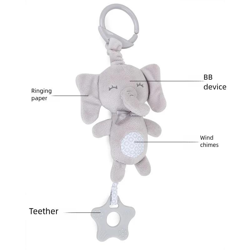

Newborn Baby Tactile Hanging Rattles Plush Early Learning Toys Kids Plush Stroller Infant Car Bed Crib With Teether For Toddlers