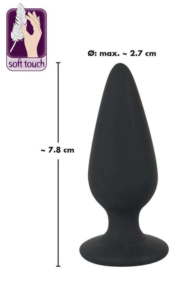 Tapered Heavy Anal Plug Small (7.8cm) - Black Velvets