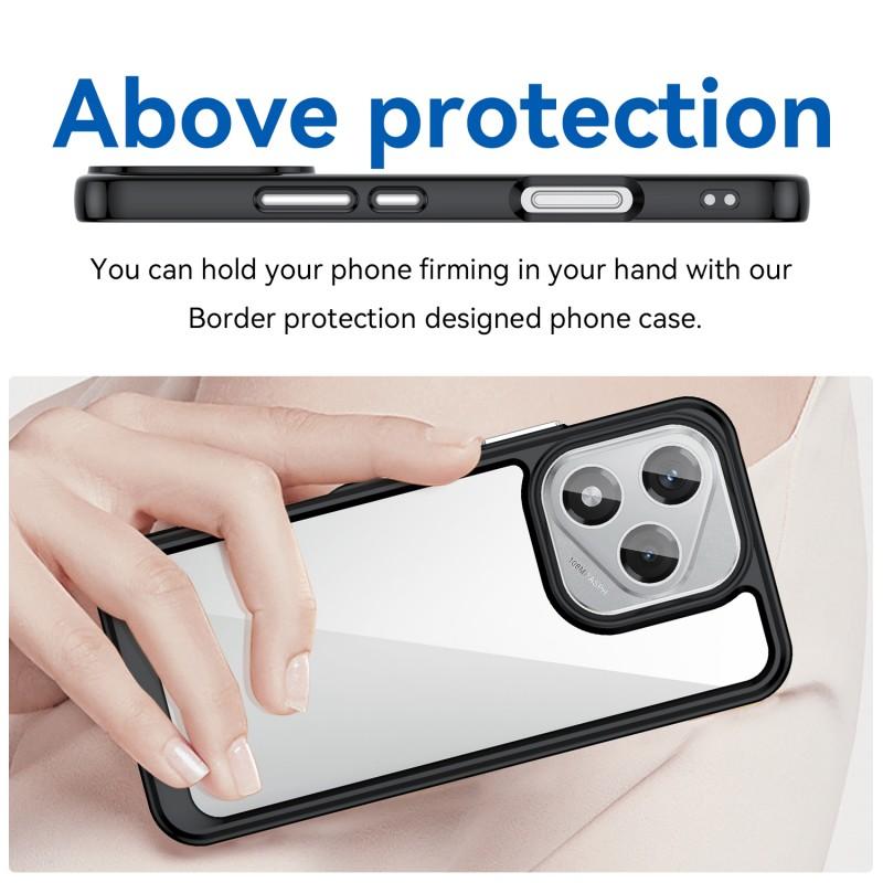 For Honor 400 Lite 5G Phone Case WANLONFENG XC Series TPU Acrylic Cover with Tempered Glass (Big Lens Hole)