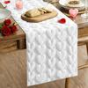 Valentine's Day Red/White/Pink Heart Pattern Table Runner Soft Party Dining Decorations Tablecloth for Dining Tea Table TV Stand