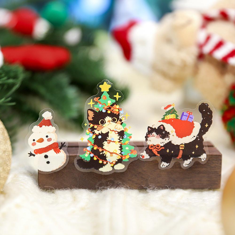 Mengmeng Black Meow Animal Creative Stickers, Cat Account Material DIY Stickers