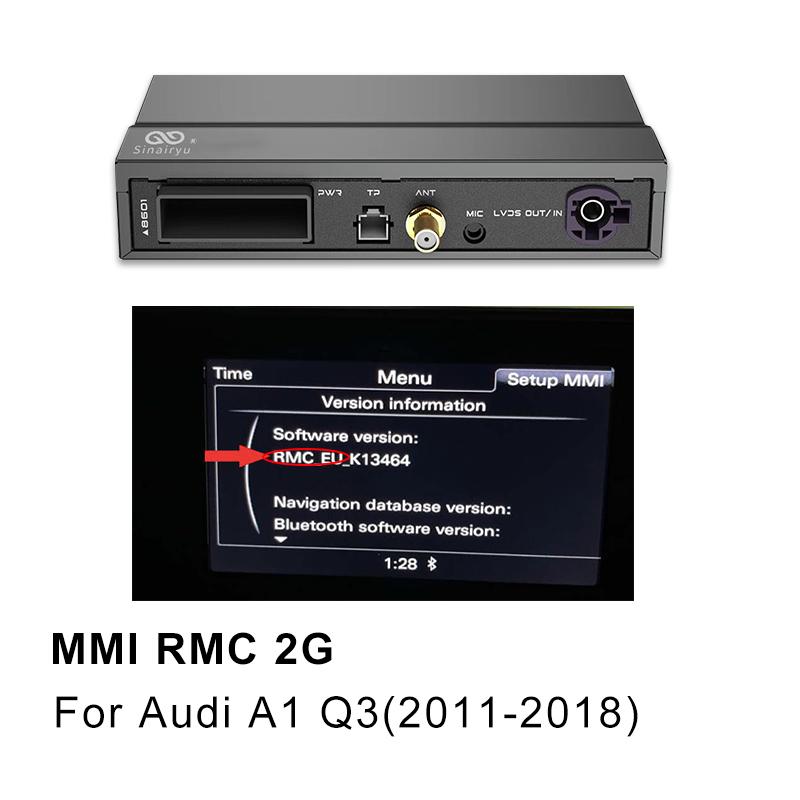 Sinairyu Compatibile con Apple CarPlay wireless per A1 A3 A4 A5 A6 A7 A8 Q2 Q3 Q5 Q7 S4 S5 MMI Car Play Android Auto Mirror Telecamera di retromarcia