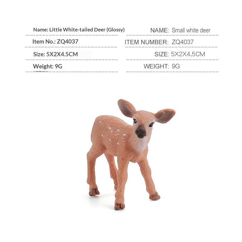 Deer Family Fox Miniature Artificial Animals Figures For Terrarium Miniature Animal Figurine Sika Deer Ornament A3