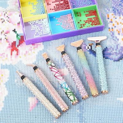 1 Set 5D Diamond Painting Pen Sparkling Comfortable Grip Diamond Point Drill Pen